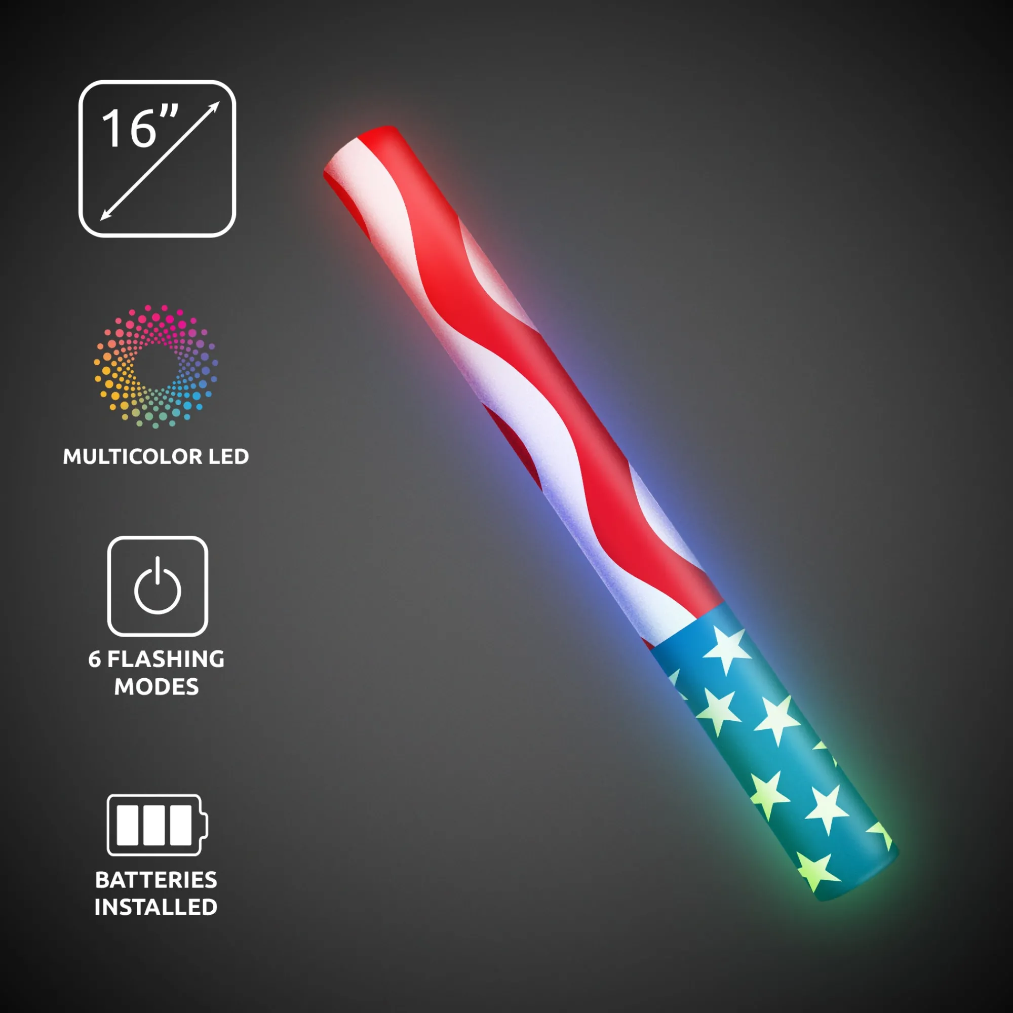 New Windy City Novelties LED American Flag Foam Lumiton