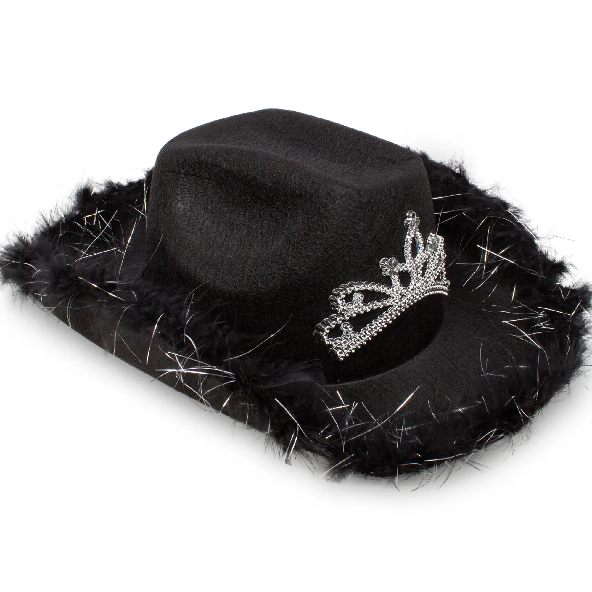 Best Windy City Novelties LED Black Cowboy Hat with Tiara