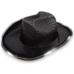 Best Windy City Novelties LED Sequin Cowboy Hat Black