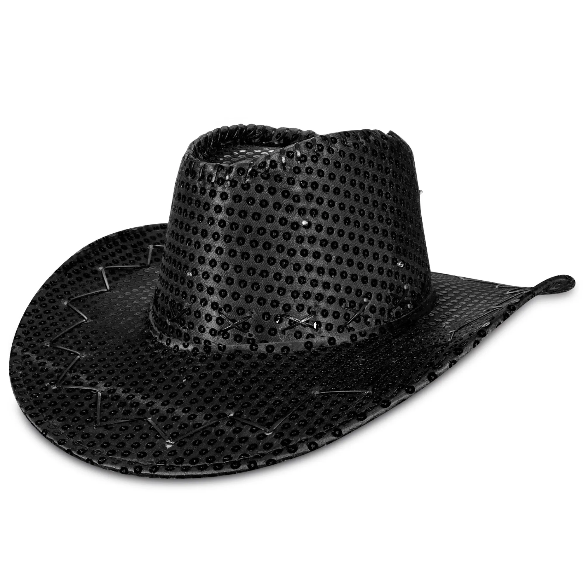 Best Windy City Novelties LED Sequin Cowboy Hat Black