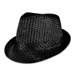 Windy City Novelties LED Sequin Fedora Hat Black
