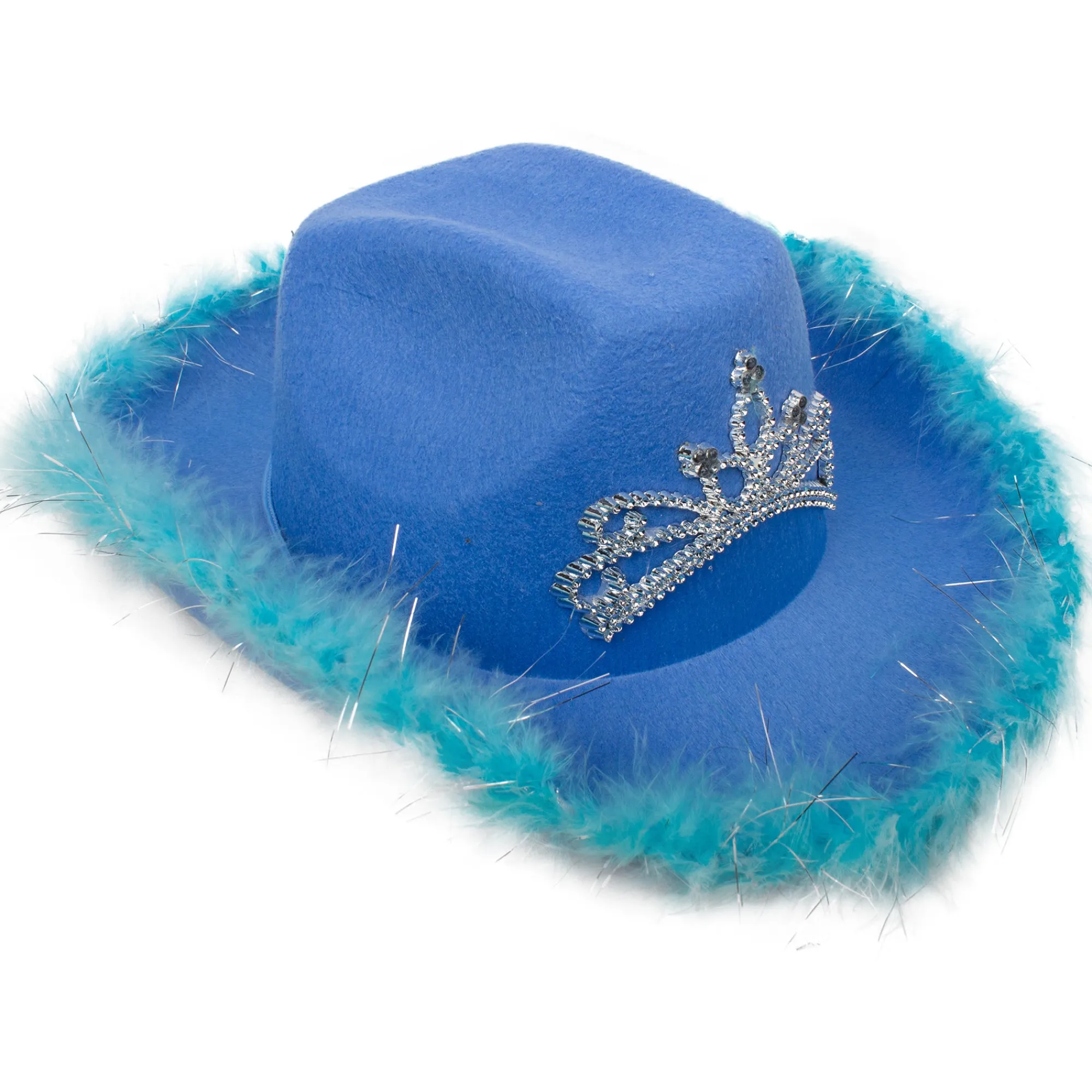 Best Windy City Novelties LED Blue Cowboy Hat with Tiara