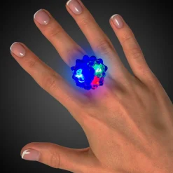Hot Windy City Novelties LED Jelly Bumpy Rings Blue