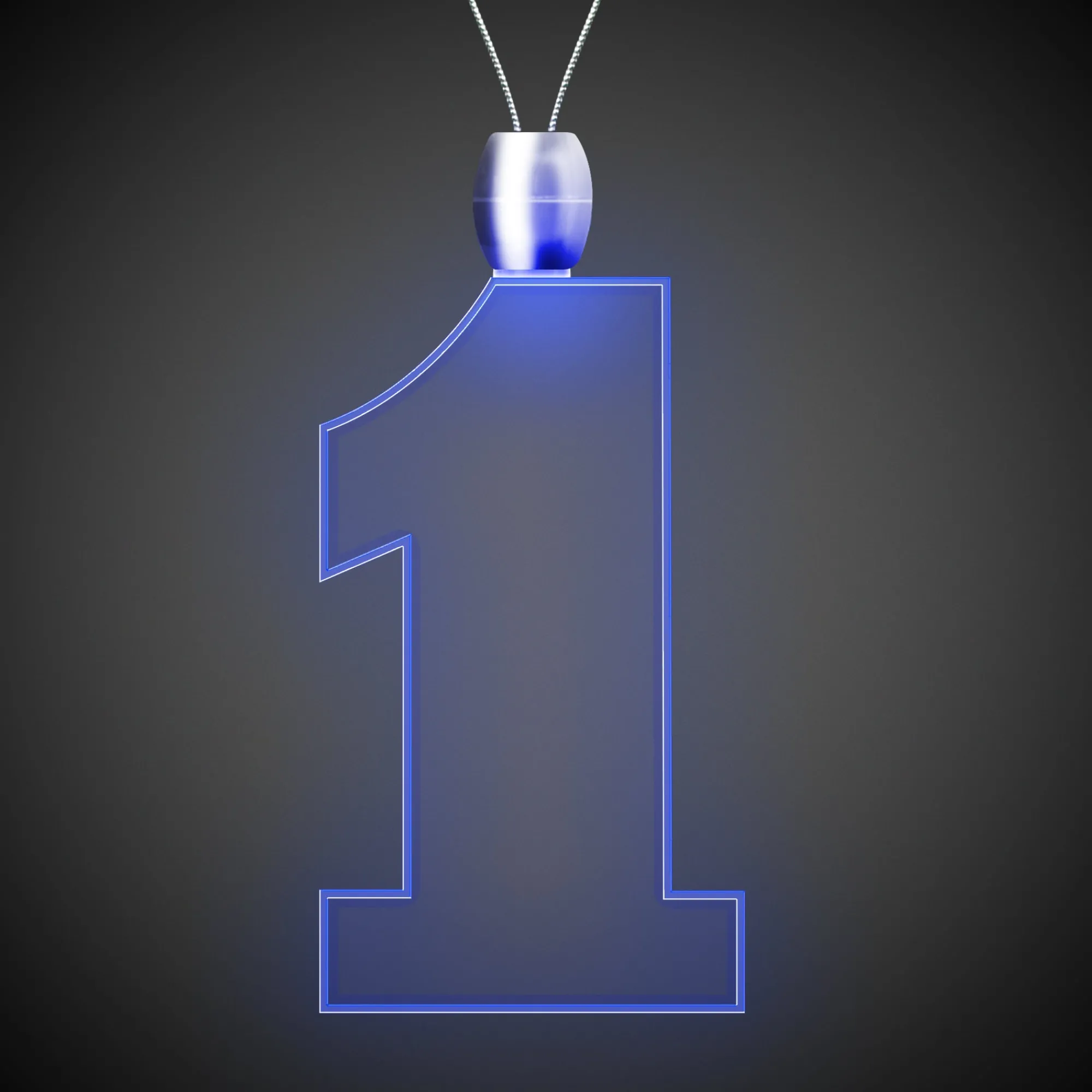 Clearance Windy City Novelties LED Blue #1 Pendant Necklace