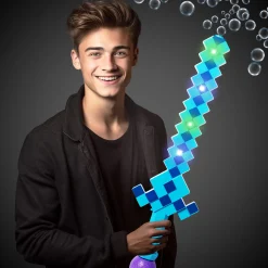 Sale Windy City Novelties LED Blue Pixel Bubble Sword