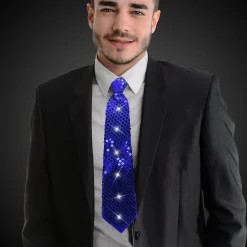 Online Windy City Novelties LED Blue Sequin Necktie