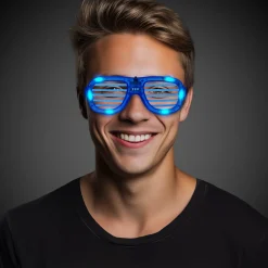 Discount Windy City Novelties LED Slotted Glasses Blue