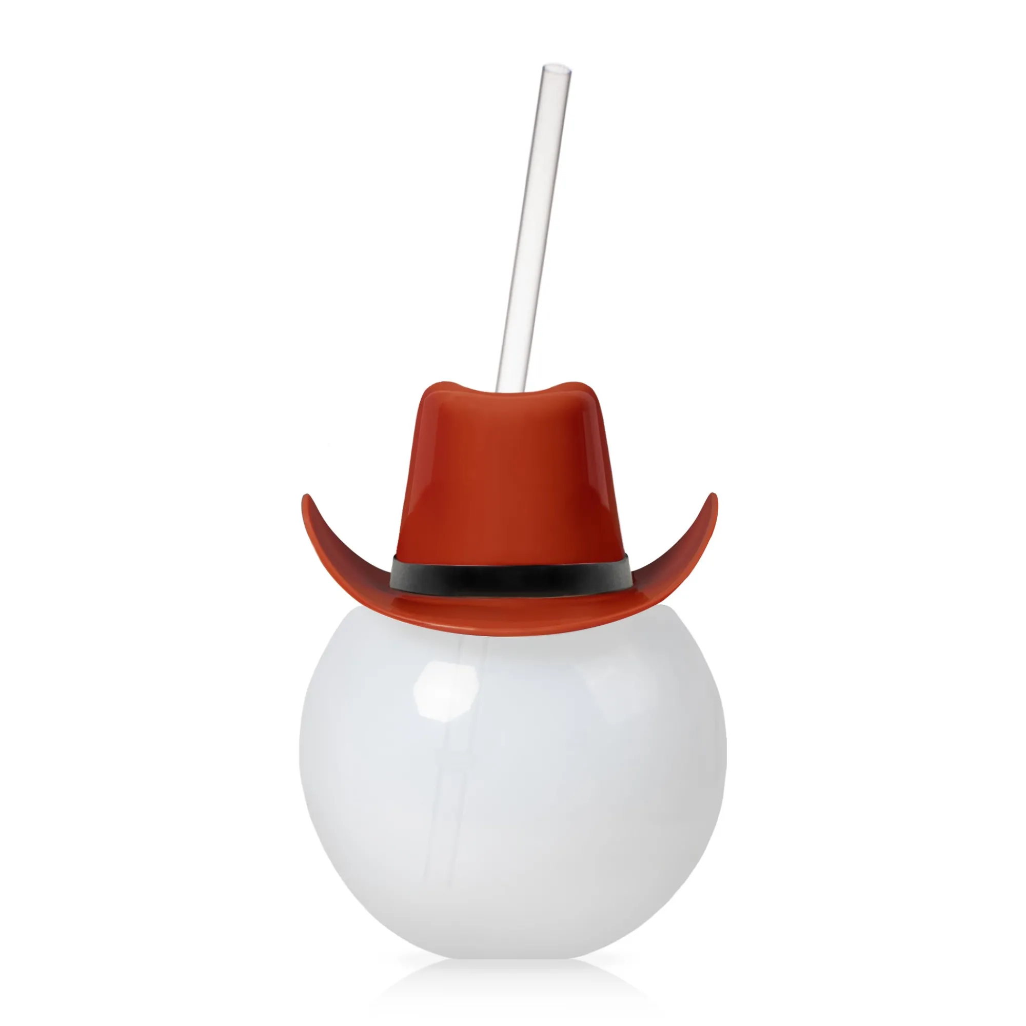 Windy City Novelties LED Brown Cowboy Hat 20 oz. Ball Cup with Straw