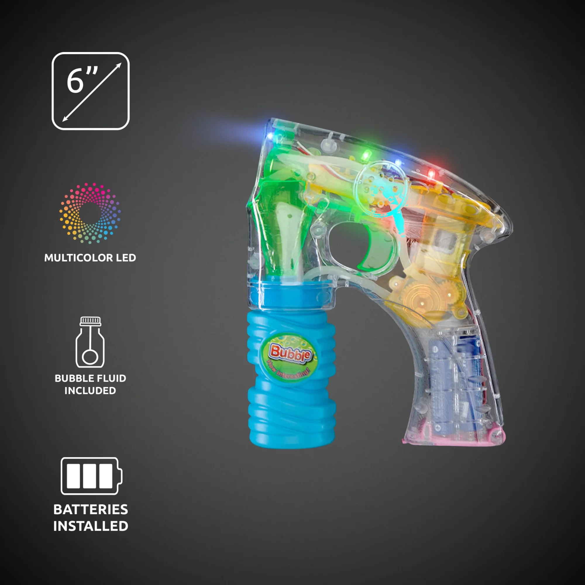 Online Windy City Novelties LED 6" Bubble Gun