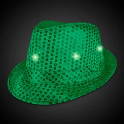 Sale Windy City Novelties LED Dark Sequin Fedora Hat Green