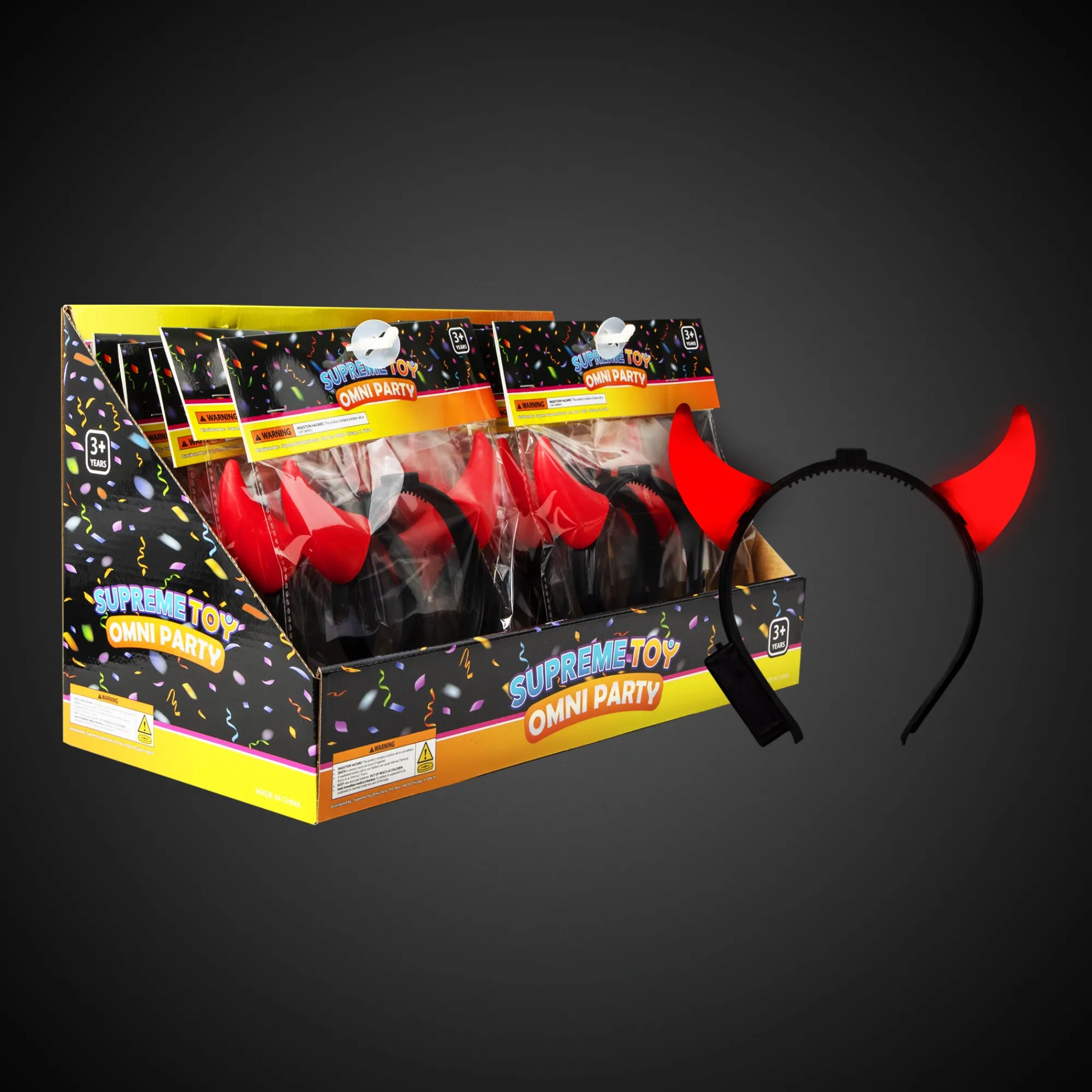 Outlet Windy City Novelties LED Devil Horns Headbands Retail Counter Display