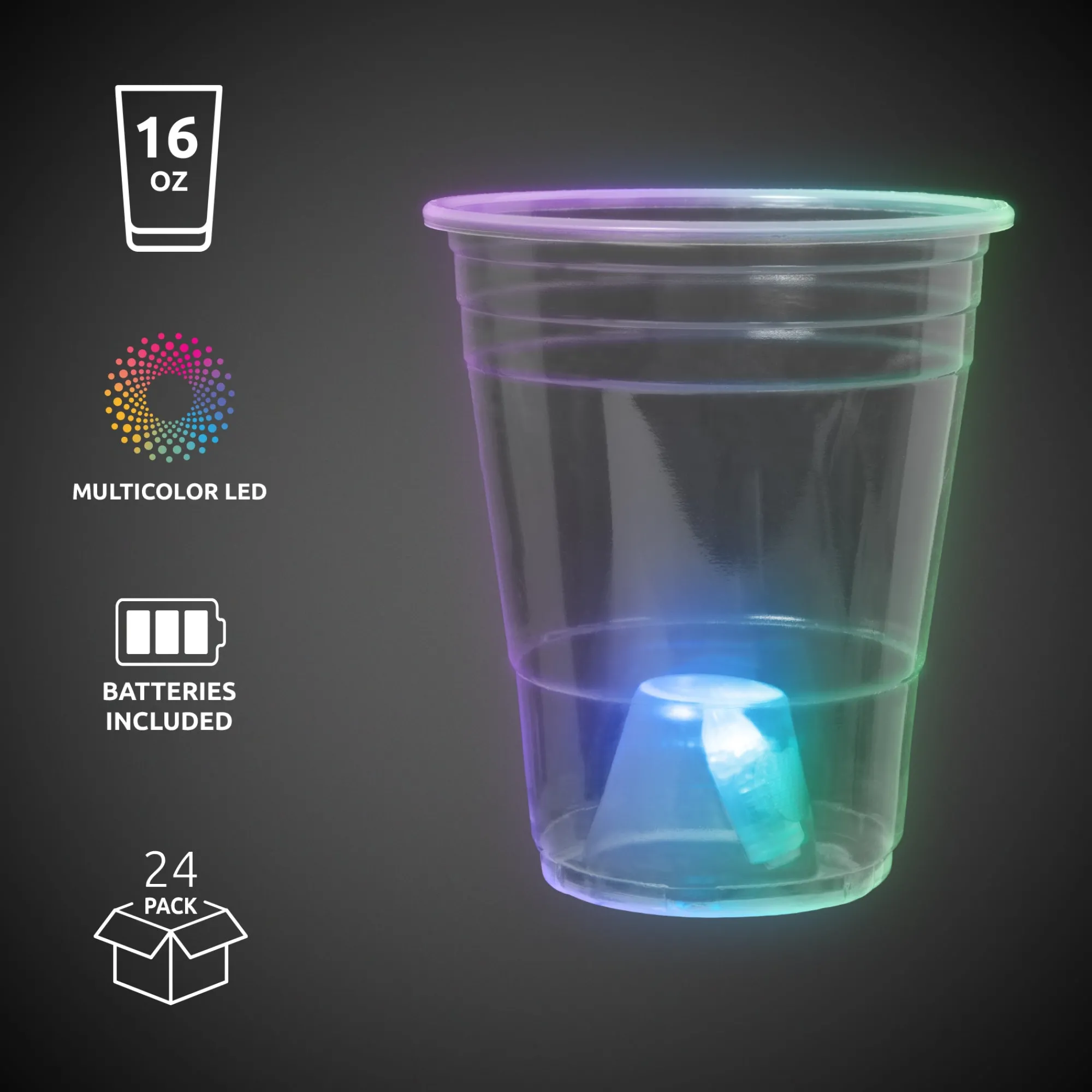 Clearance Windy City Novelties LED Disposable 16 oz. Cups Party Pack