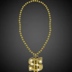 New Windy City Novelties LED Gold Dollar Sign Necklace