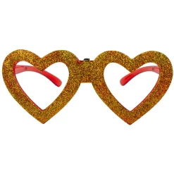 Clearance Windy City Novelties LED Heart Glitter Glasses Gold