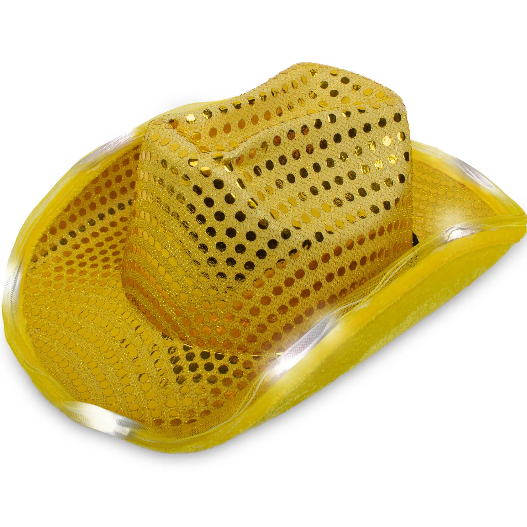 Sale Windy City Novelties LED Sequin Cowboy Hat Gold