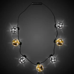 Windy City Novelties LED Gold & Silver Disco Ball Necklace
