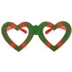 Discount Windy City Novelties LED Heart Glitter Glasses Green