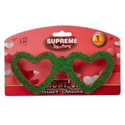 Discount Windy City Novelties LED Heart Glitter Glasses Green