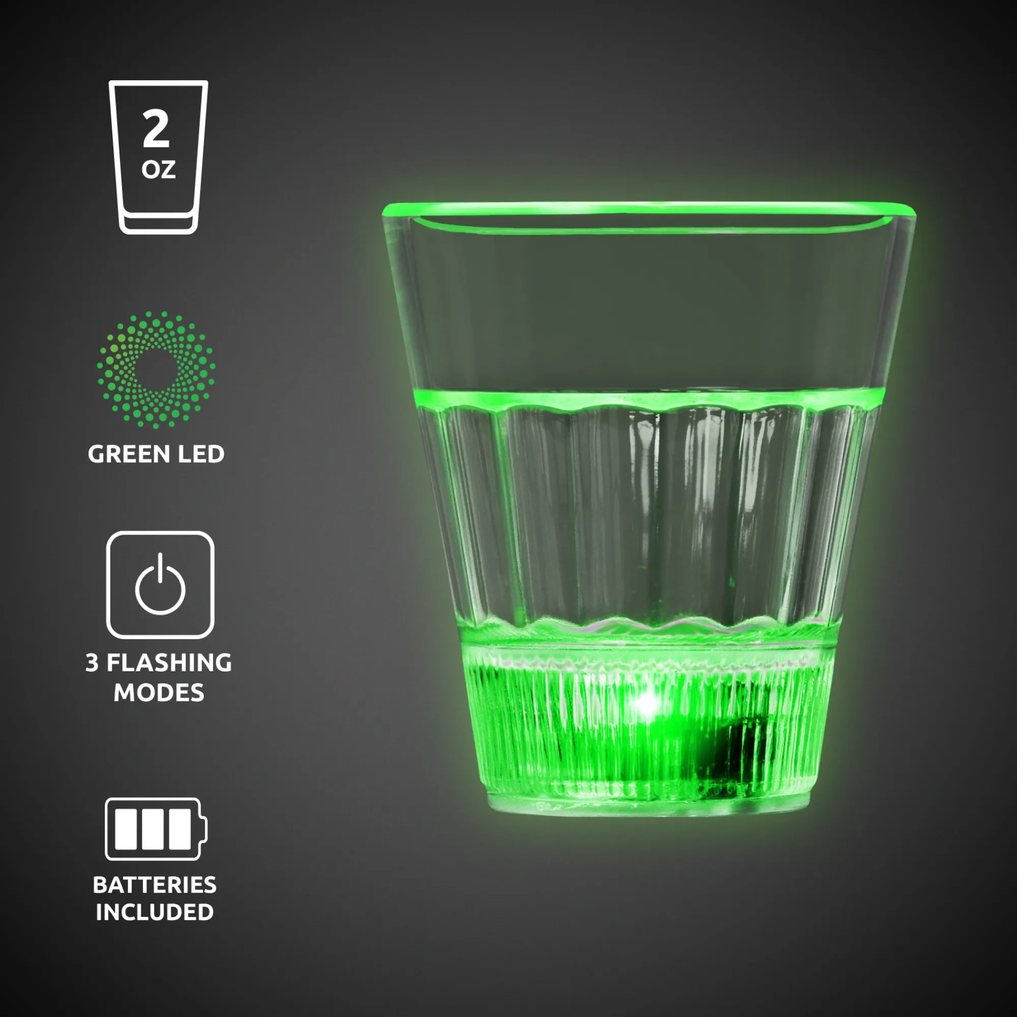 Hot Windy City Novelties LED 2 oz. Shot Glass Green