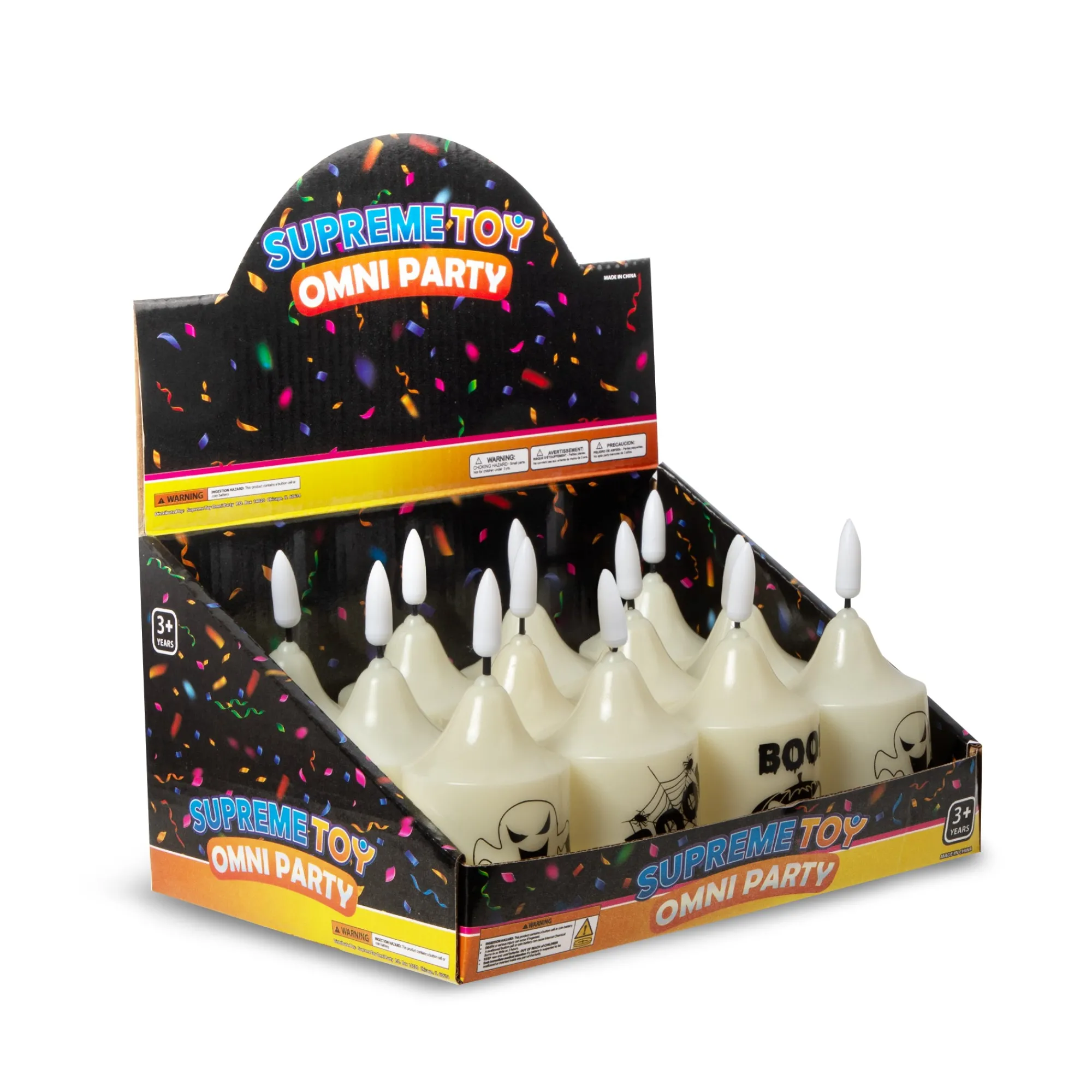 Hot Windy City Novelties LED Halloween Boo Candles Retail Counter Display