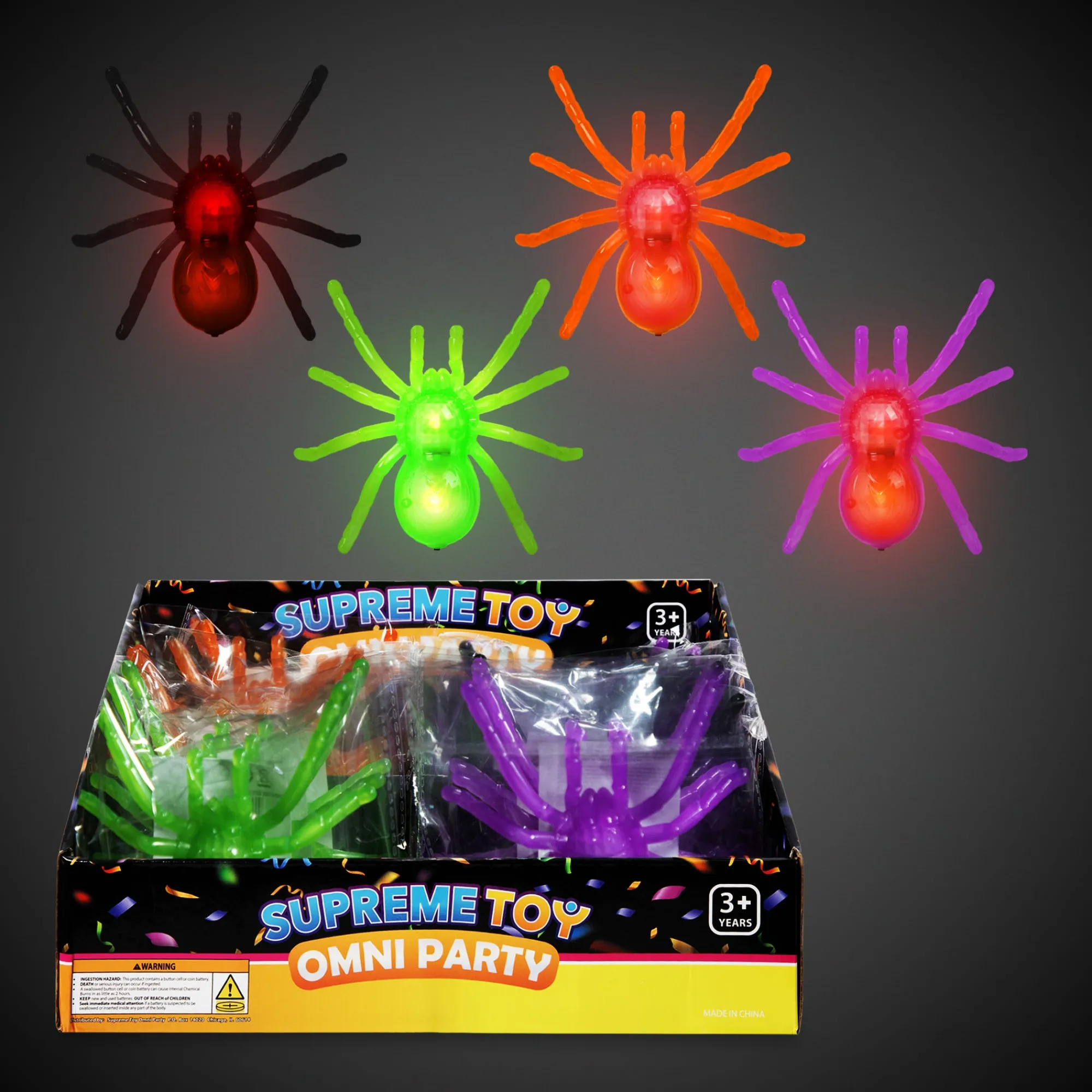 Discount Windy City Novelties LED Halloween Spiders Retail Counter Display