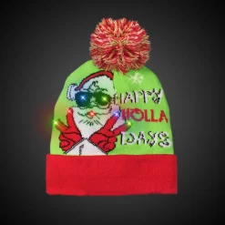 Windy City Novelties LED Happy Holla Days Knit Beanie