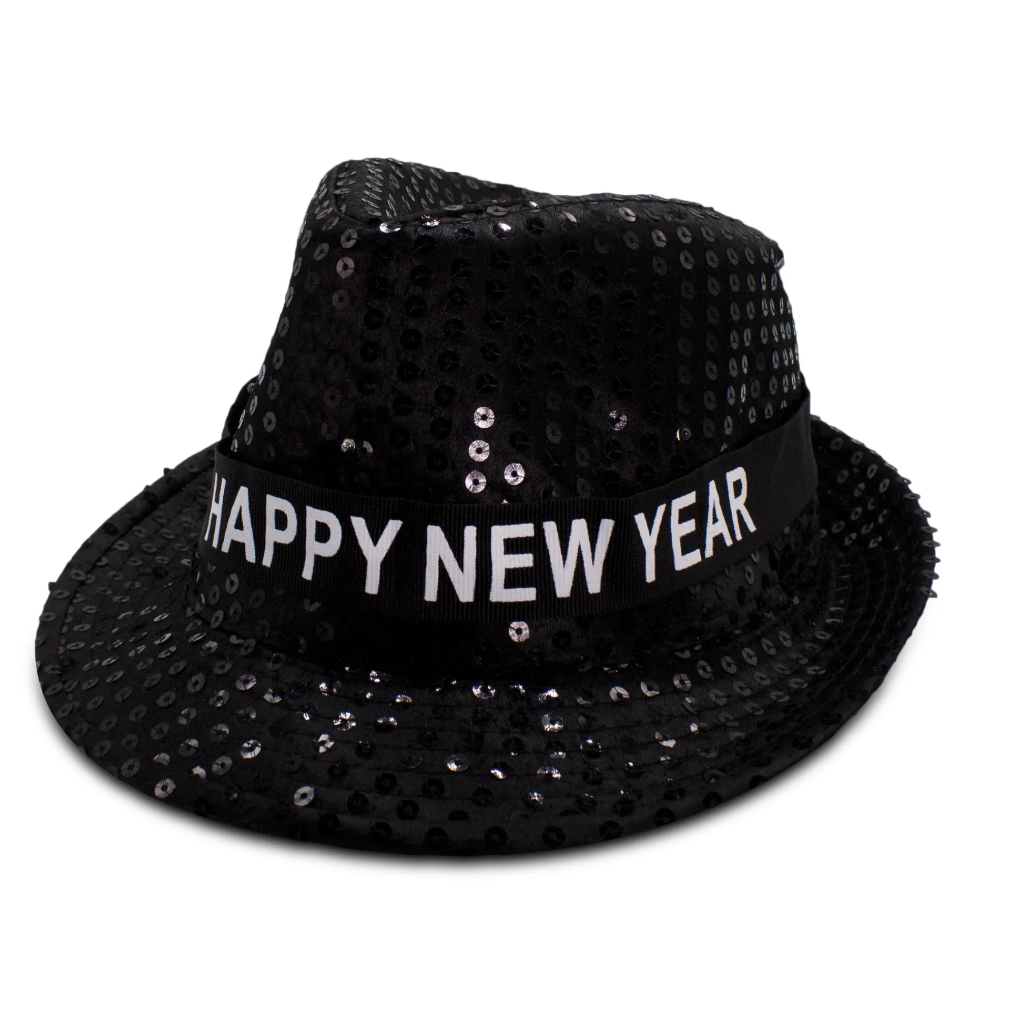 New Windy City Novelties LED Happy New Year Black Fedora
