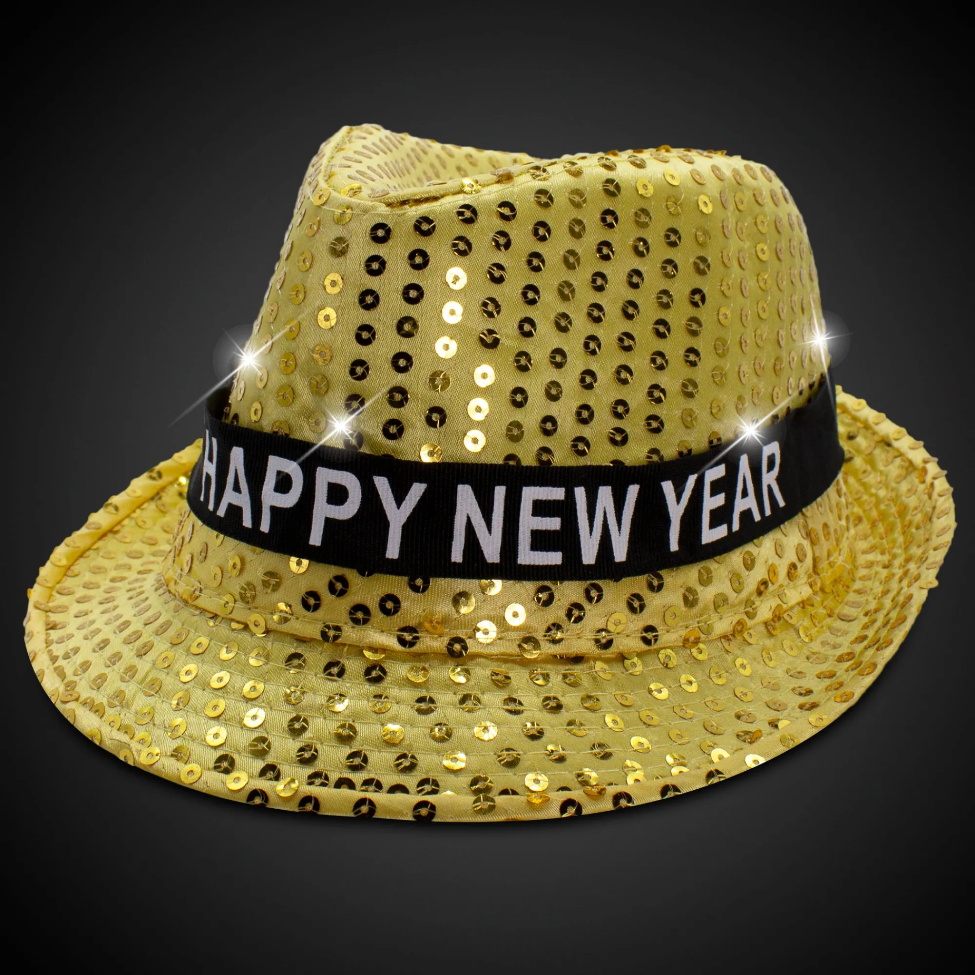 Windy City Novelties LED Happy New Year Gold Fedora