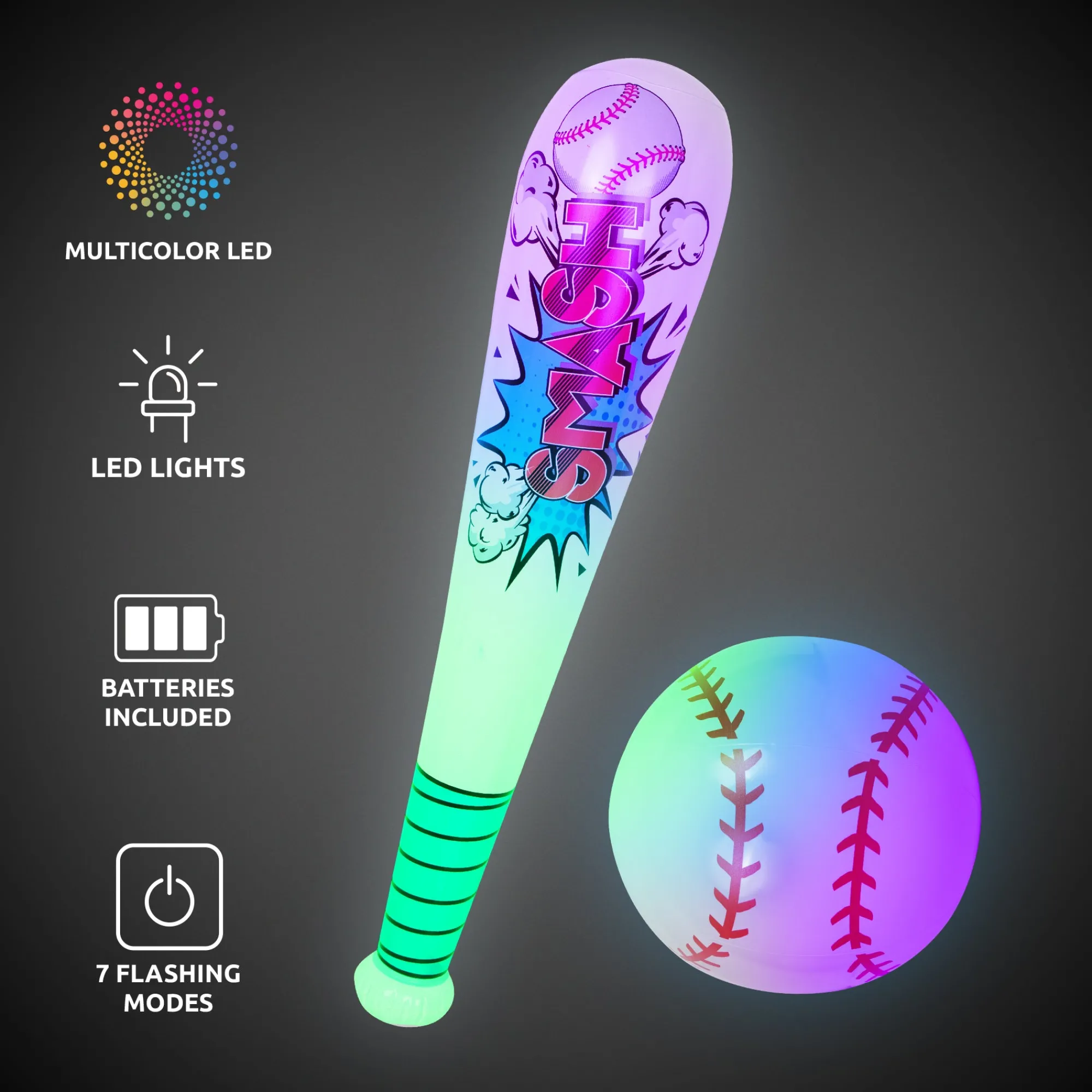 Online Windy City Novelties LED Inflatable Baseball & Bat Set