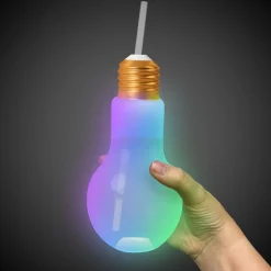 Online Windy City Novelties LED Light Bulb Cup with Lid & Straw