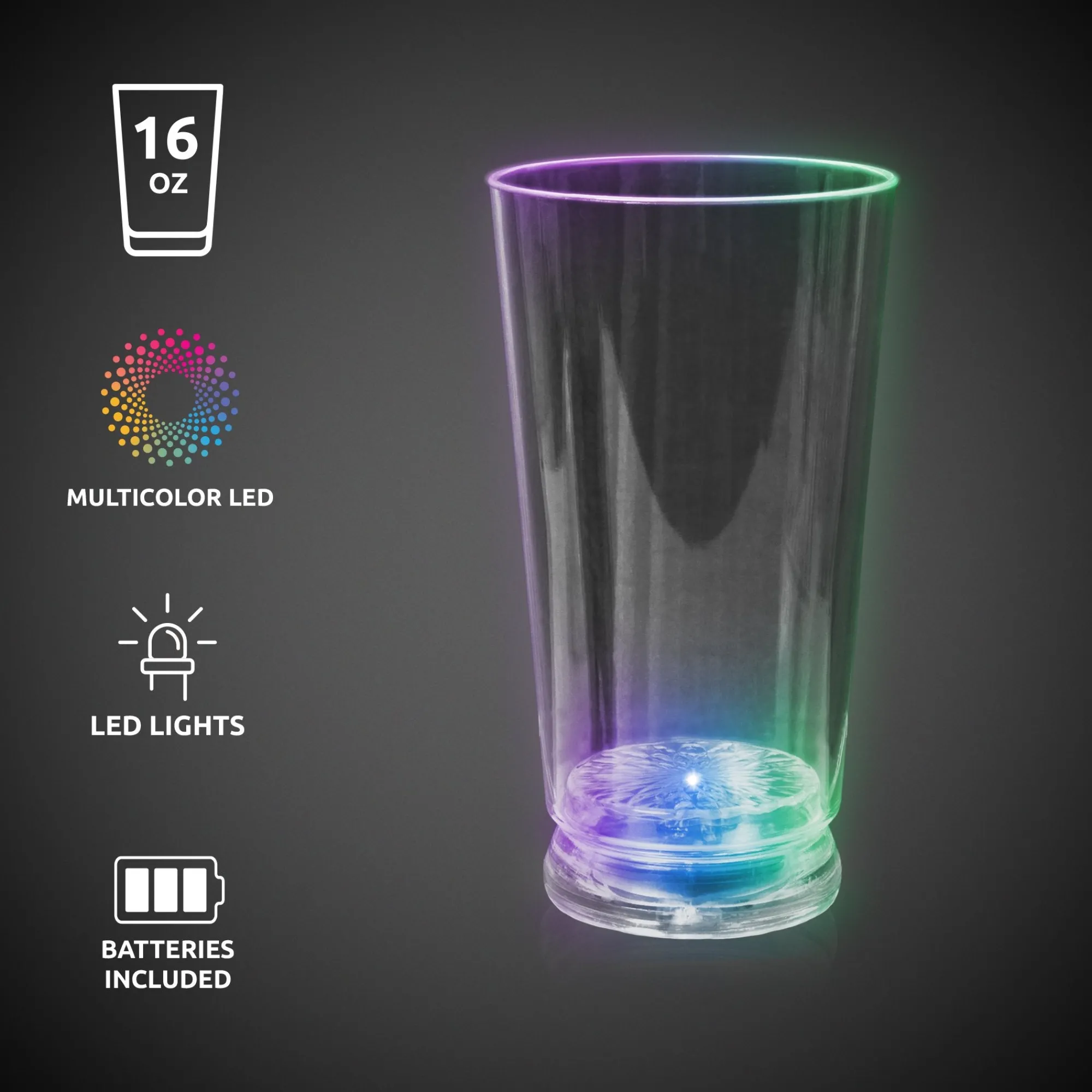 Online Windy City Novelties LED -Color 16 oz. Pint Glass Multi