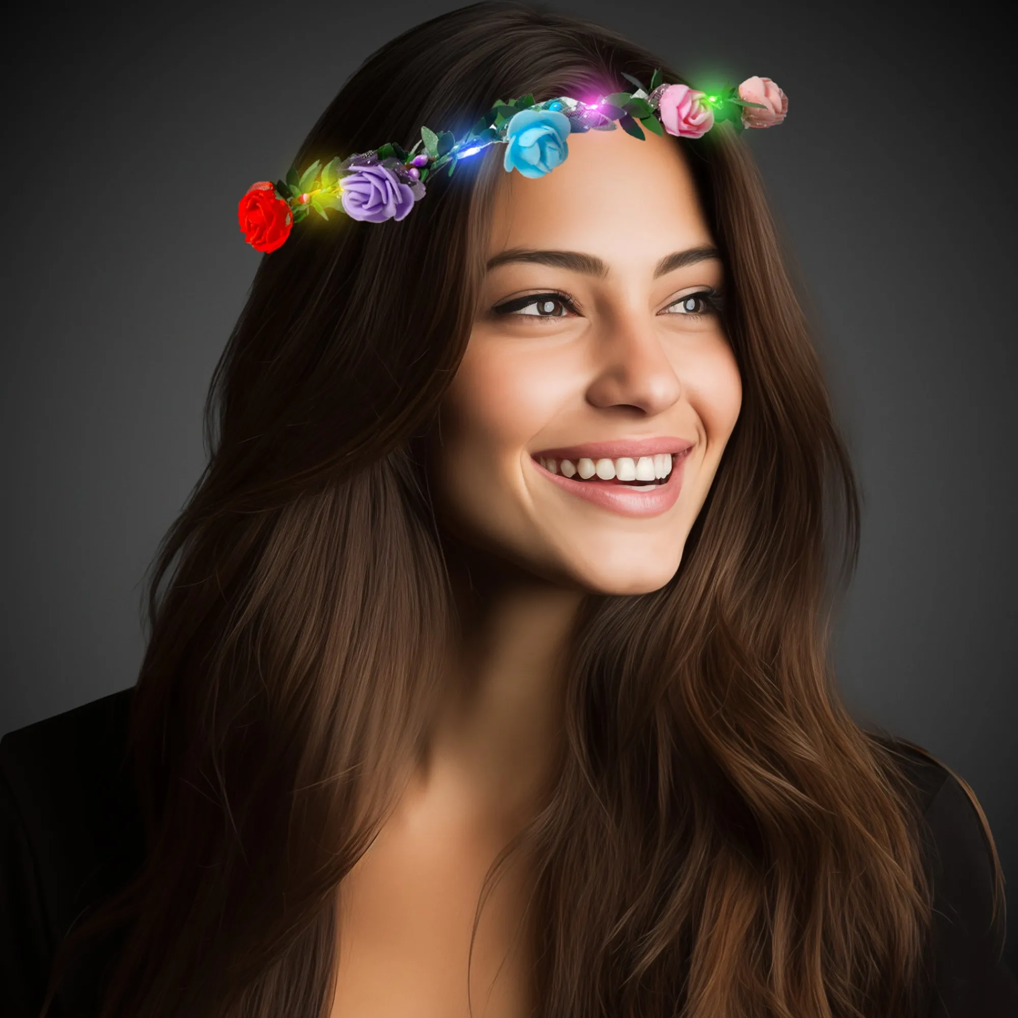 Hot Windy City Novelties LED Multi-Color Roses Halo Headband
