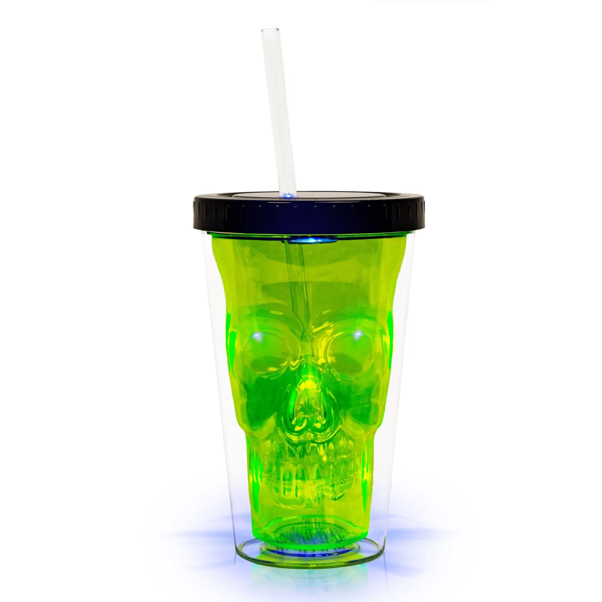 Outlet Windy City Novelties LED Neon Green Skull Cup