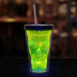 Outlet Windy City Novelties LED Neon Green Skull Cup