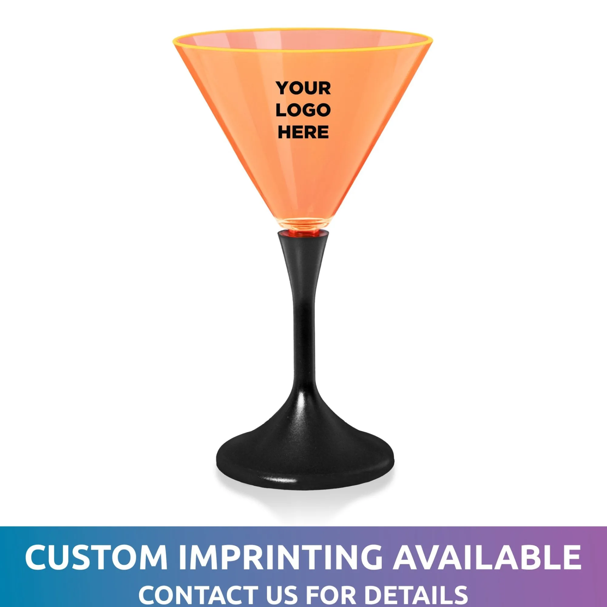 Outlet Windy City Novelties LED Neon 7 oz. Martini Glass Orange