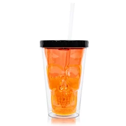 Hot Windy City Novelties LED Neon Orange Skull Cup