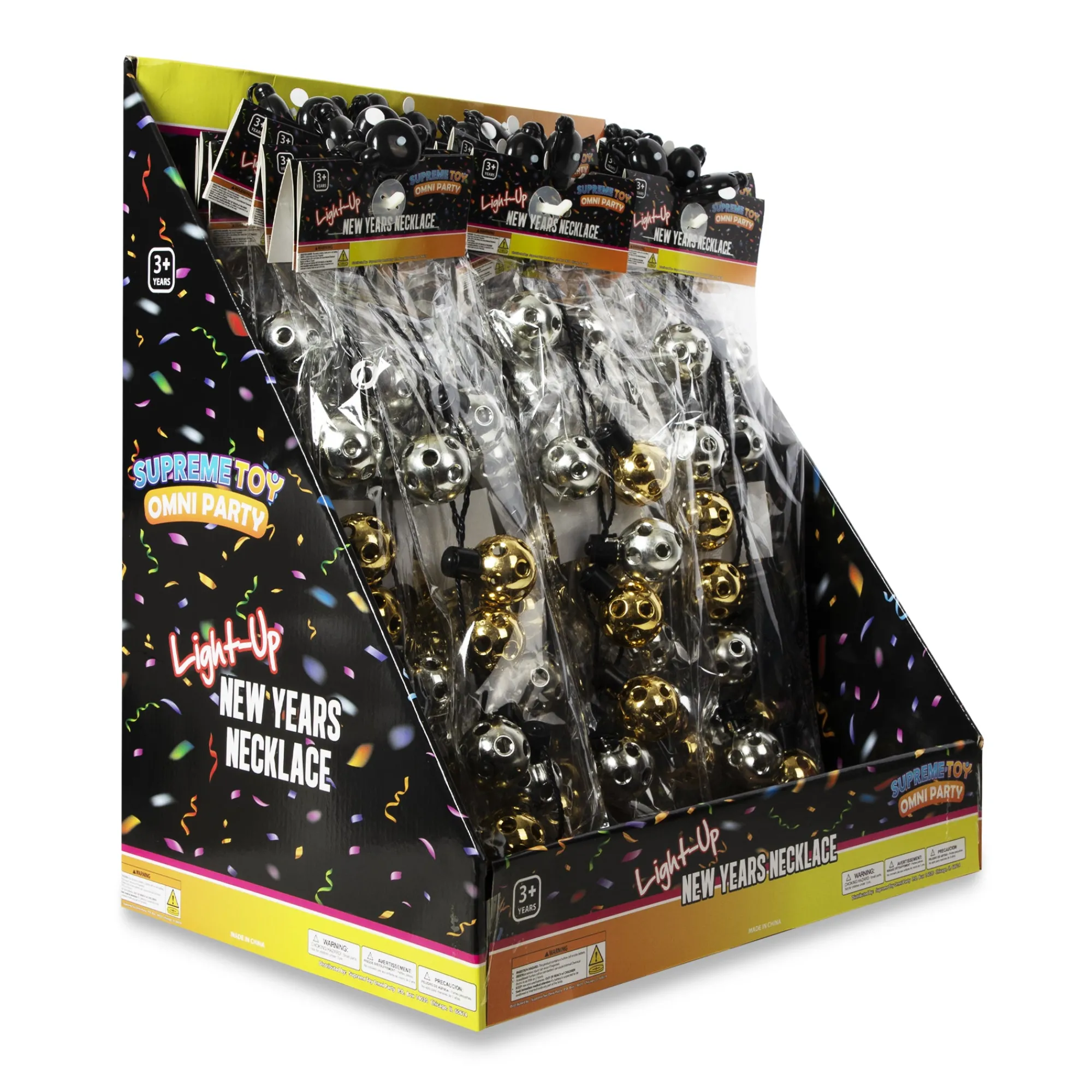 Best Windy City Novelties LED New Years Disco Ball Necklaces Retail Display