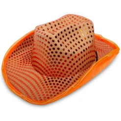 New Windy City Novelties LED Sequin Cowboy Hat Orange