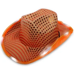 New Windy City Novelties LED Sequin Cowboy Hat Orange
