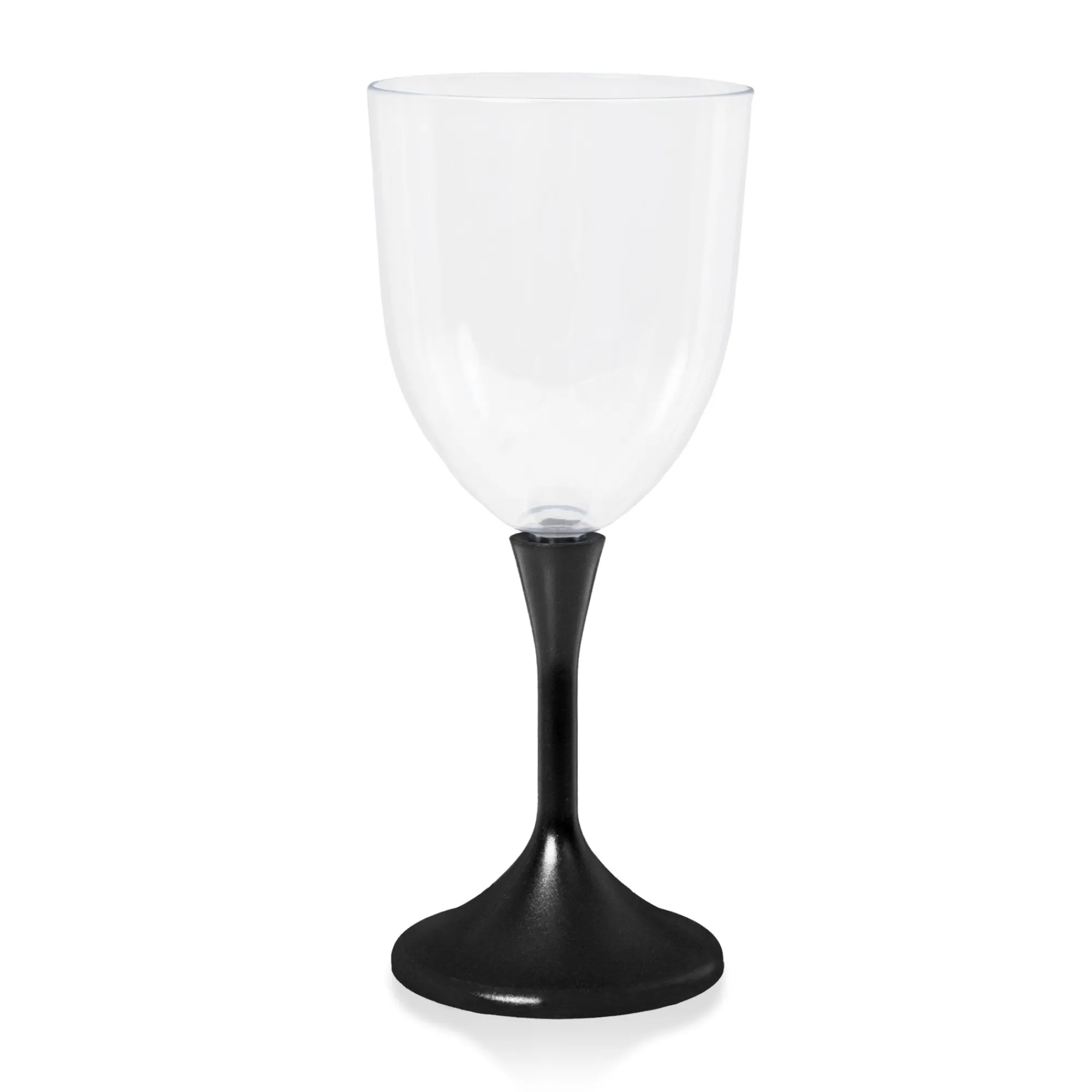 New Windy City Novelties LED 10 oz. Clear Wine Glass Black Stem