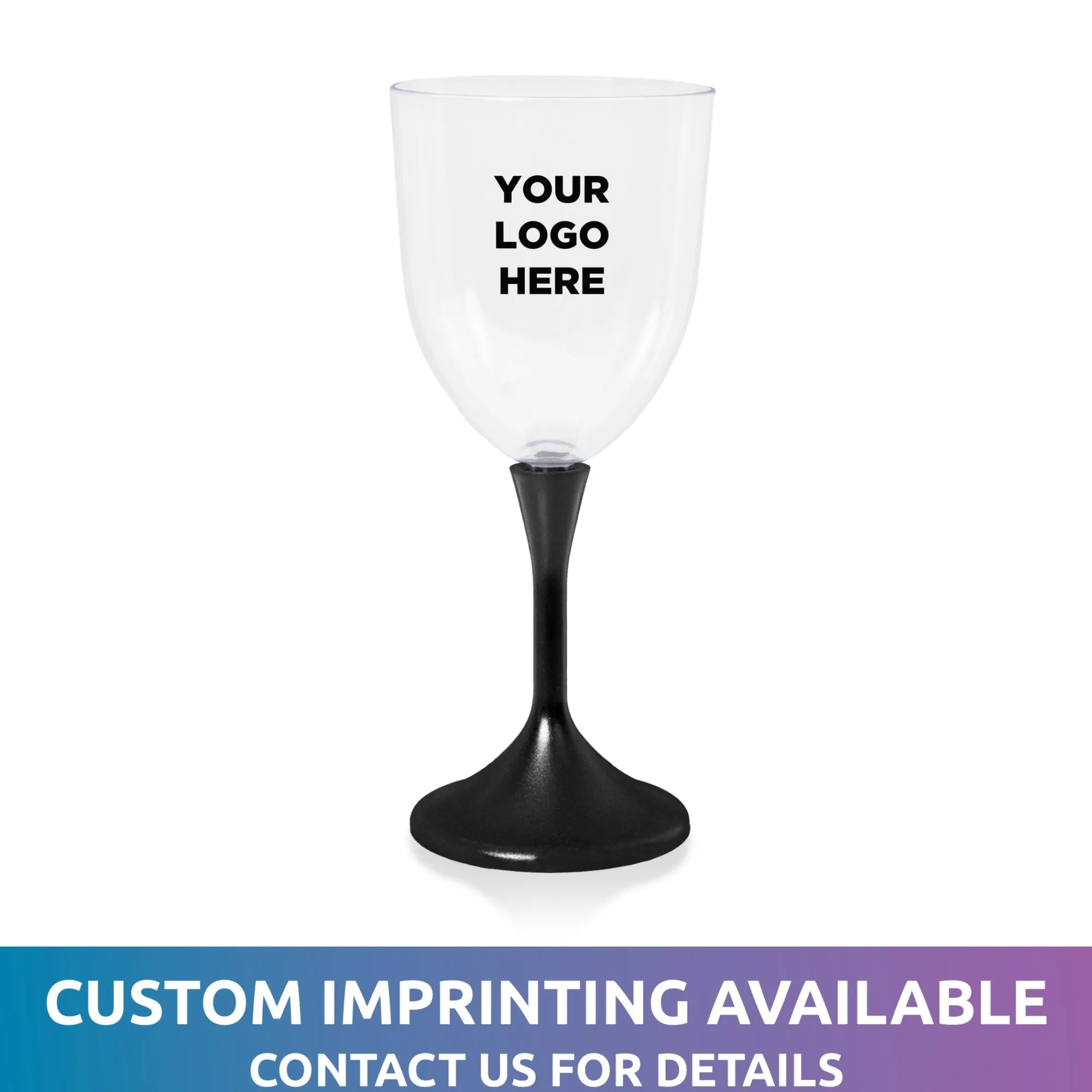 New Windy City Novelties LED 10 oz. Clear Wine Glass Black Stem