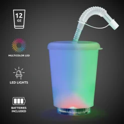 Hot Windy City Novelties LED 12 oz. Cup with Lid & Straw