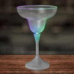 Discount Windy City Novelties LED 10 oz. Frosted Margarita Glass White Stem