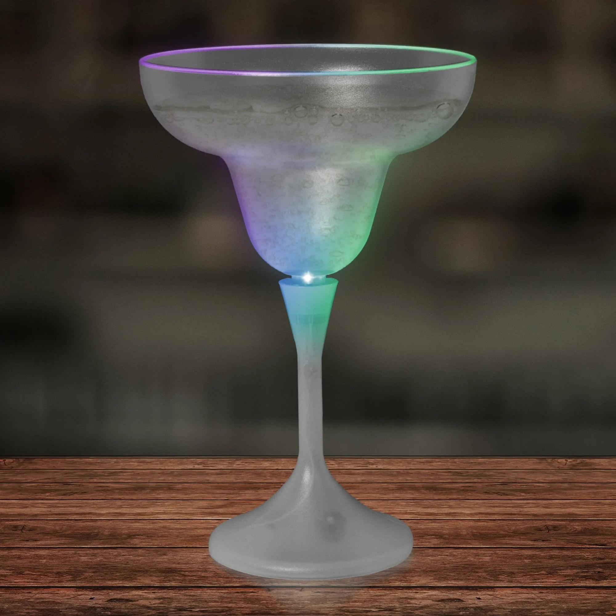 Discount Windy City Novelties LED 10 oz. Frosted Margarita Glass White Stem