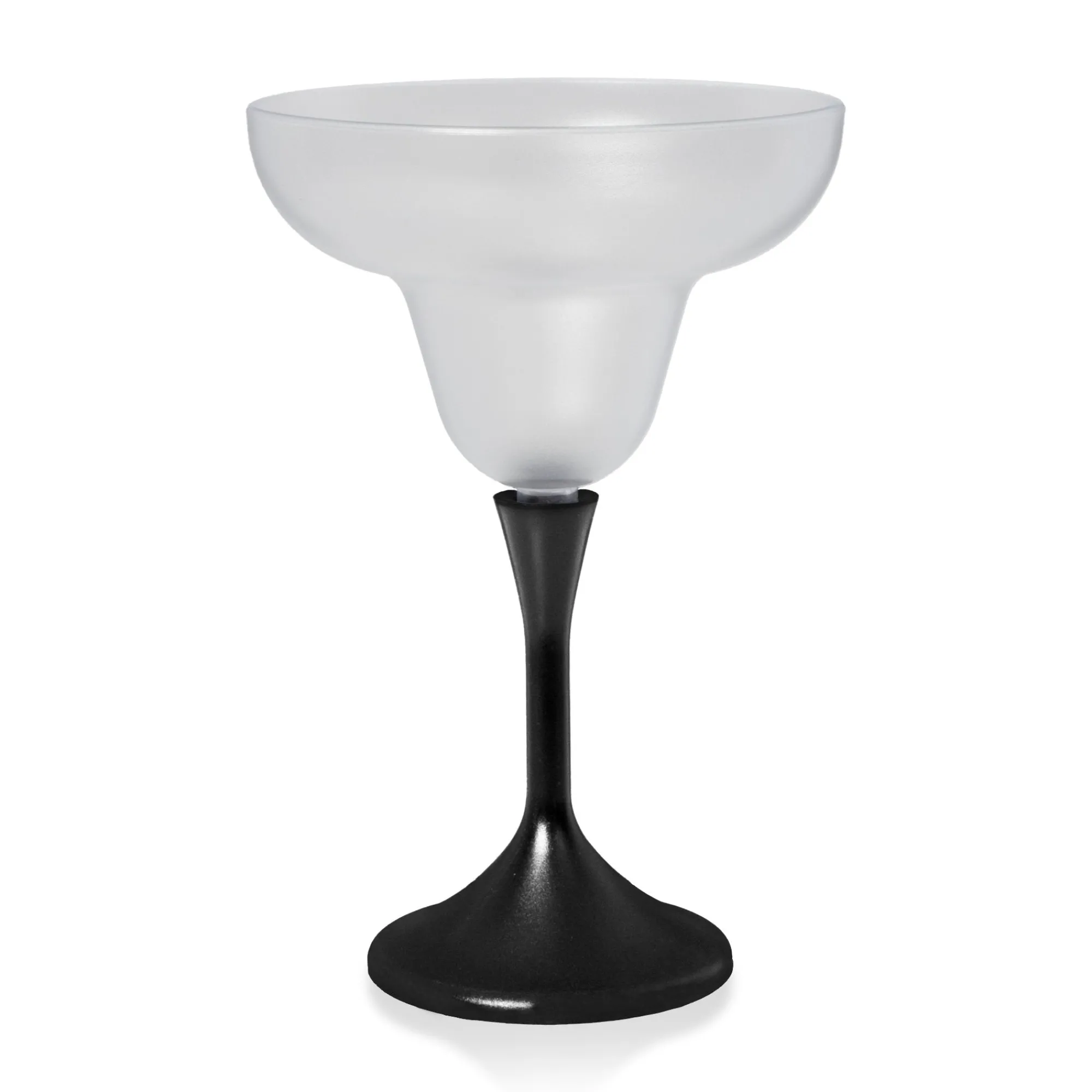 New Windy City Novelties LED 10 oz. Frosted Margarita Glass Black Stem