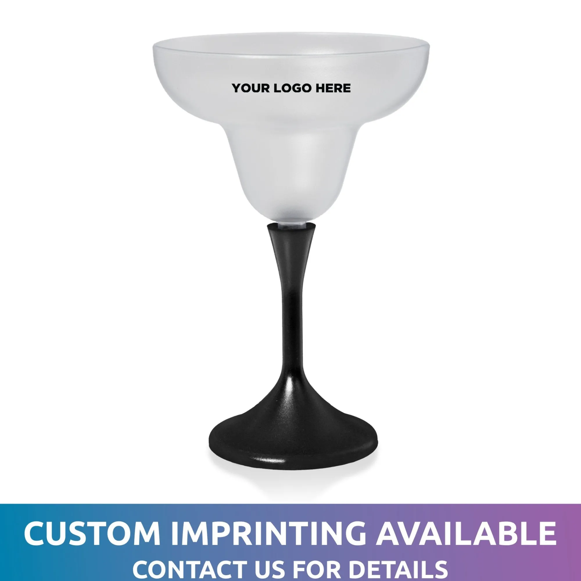 New Windy City Novelties LED 10 oz. Frosted Margarita Glass Black Stem