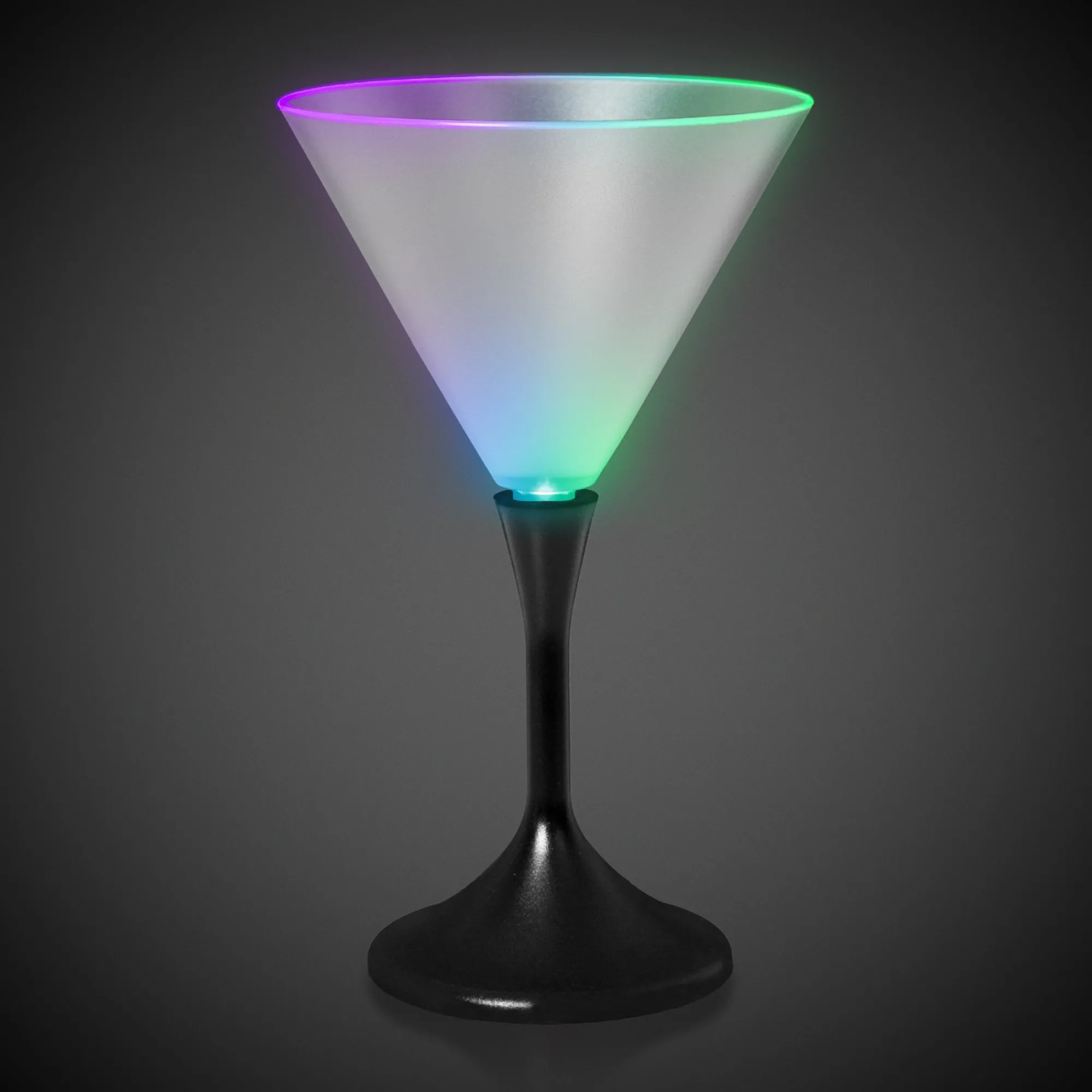Outlet Windy City Novelties LED 7 oz. Frosted Martini Glass With Black Stem