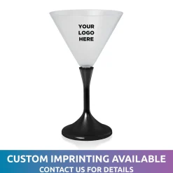 Outlet Windy City Novelties LED 7 oz. Frosted Martini Glass With Black Stem