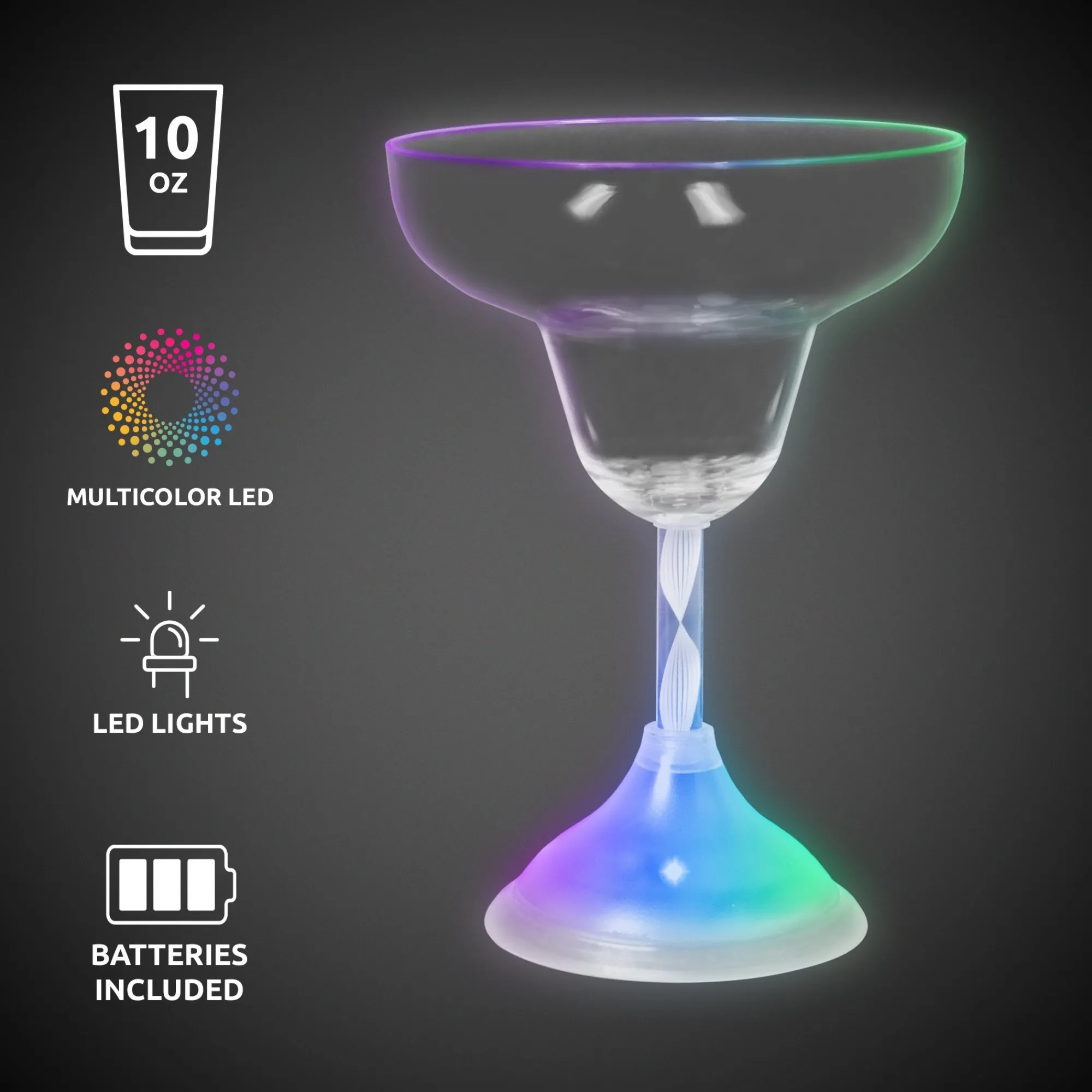 Online Windy City Novelties LED 10 oz. Margarita Glass