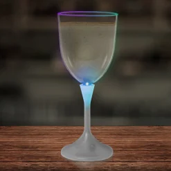 Hot Windy City Novelties LED 10 oz. Wine Glass White Stem